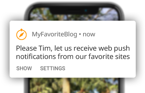 When will Apple implement iOS web push notifications?